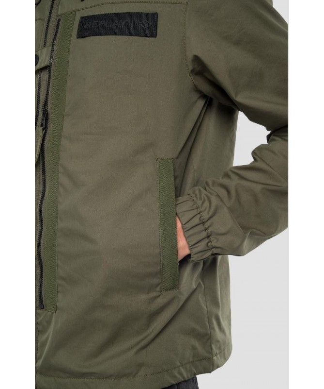 Blouson homme Replay en tissu de coton mélangé oxford et nylon uni. M8241 .000.84310 FIESTA CONCEPT STORE