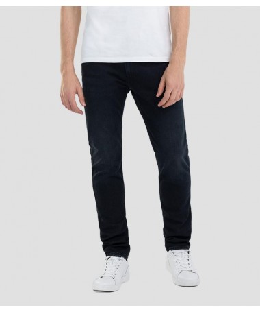 Jean homme coupe slim en denim stretch bleu de coton biologique noir lavage foncé. M914Y .000.573BB20 FIESTA CONCEPT STORE