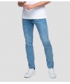 Jean homme Replay coupe slim en denim bleu océan de coton Hyperflex Re-Used stretch extra léger. M914Y .000.661XI36 FIESTA