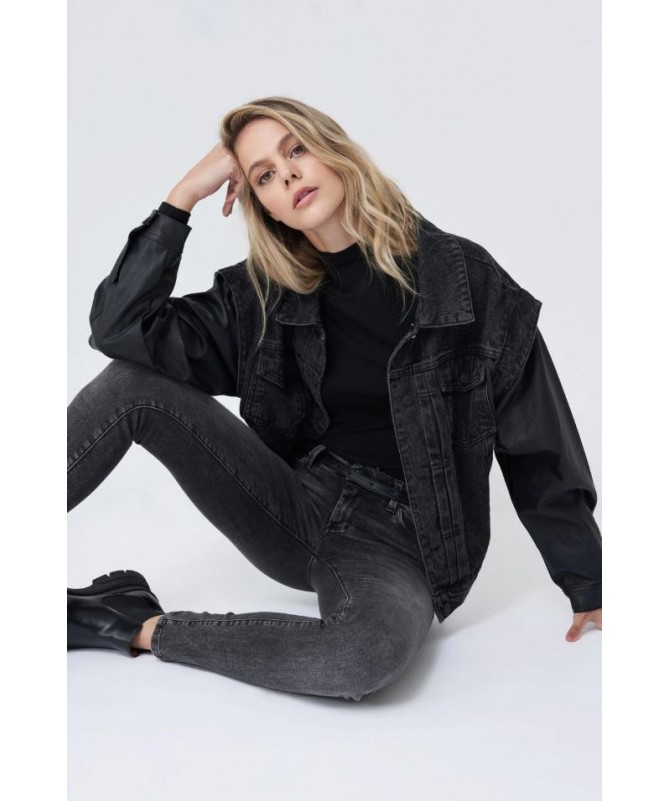 JEAN PUSH UP JAMBE SKINNY COULEUR NOIR 125266 FIESTA CONCEPT STORE
