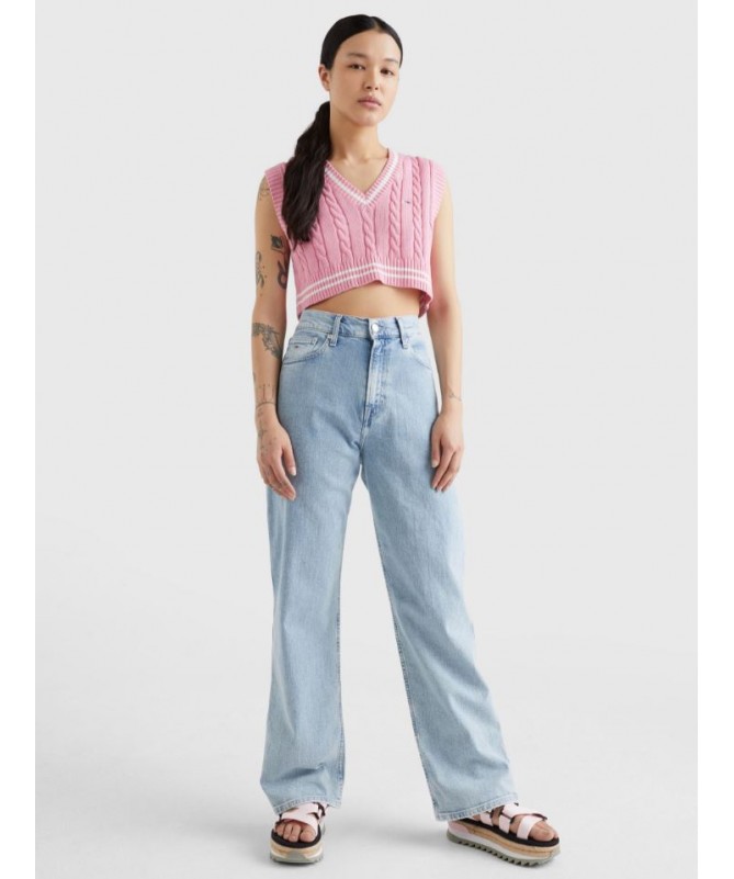 Jean femme en denim stretch Tommy Jeans coupe large aux jambes. DW0DW12172 FIESTA CONCEPT STORE