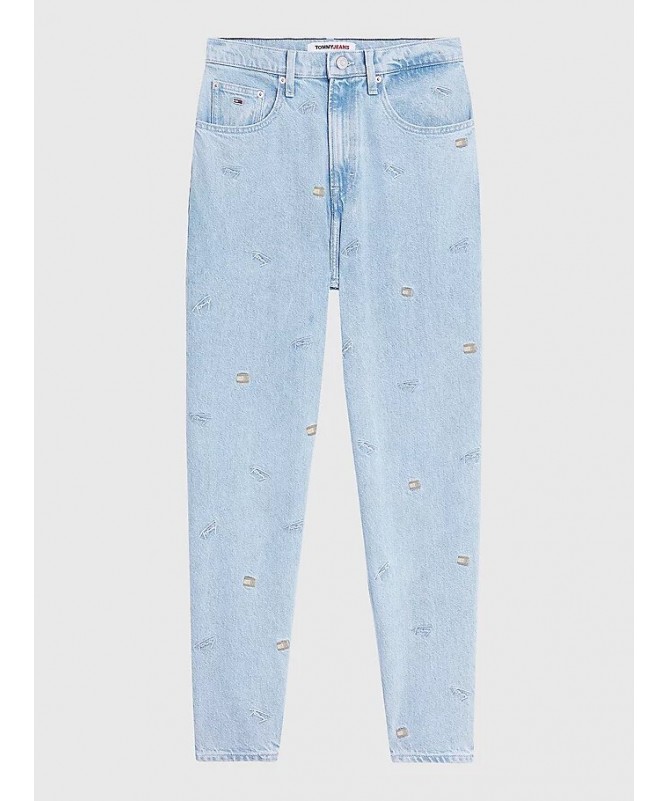 JEAN FEMME TAILLE HAUTE MOTIF DRAPEAU EFFET DÉLAVÉ TOMMY HILFIGER DW0DW12374 FIESTA CONCEPT STORE