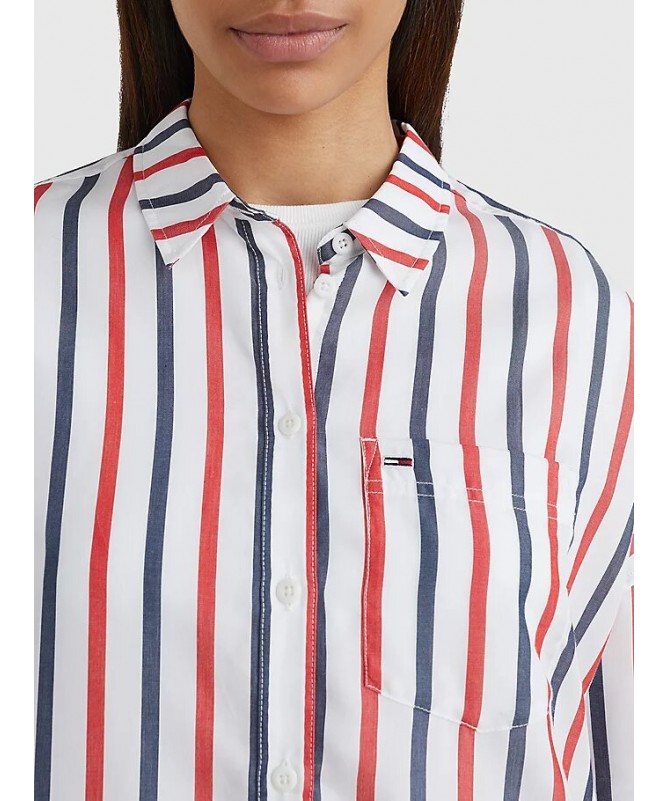CHEMISE ÉLÉGANTE ET CONFORT BOXY À RAYURES POUR FEMME  TOMMY HILFIGER DW0DW12893 FIESTA CONCEPT STORE