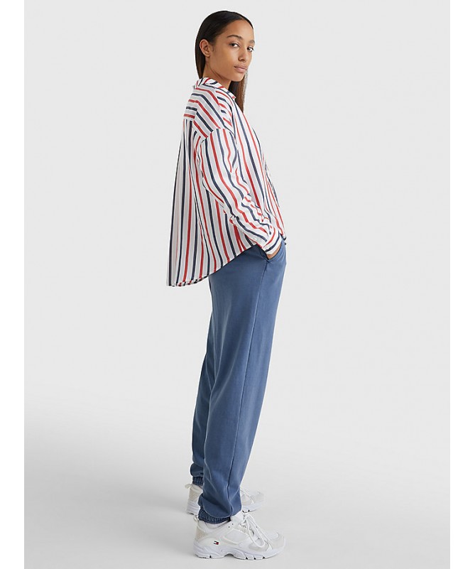 CHEMISE ÉLÉGANTE ET CONFORT BOXY À RAYURES POUR FEMME  TOMMY HILFIGER DW0DW12893 FIESTA CONCEPT STORE