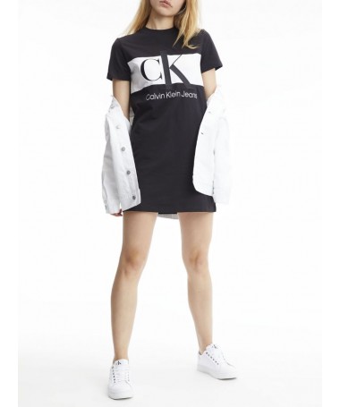 Robe / tee shirt long Calvin Klein pour femme de couleur noir et blanc. J20J218862 FIESTA CONCEPT STORE