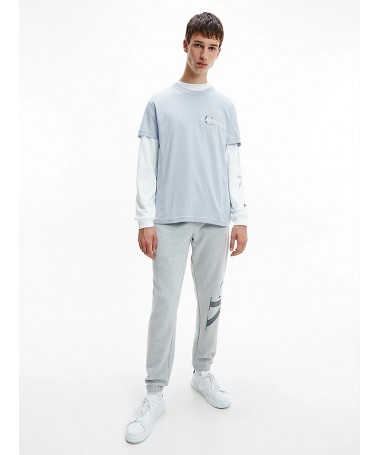 T SHIRT HOMME CALVIN KLEIN MANCHES COURTES 100% COTON AVEC MONOGRAMME. J30J319715 FIESTA CONCEPT STORE