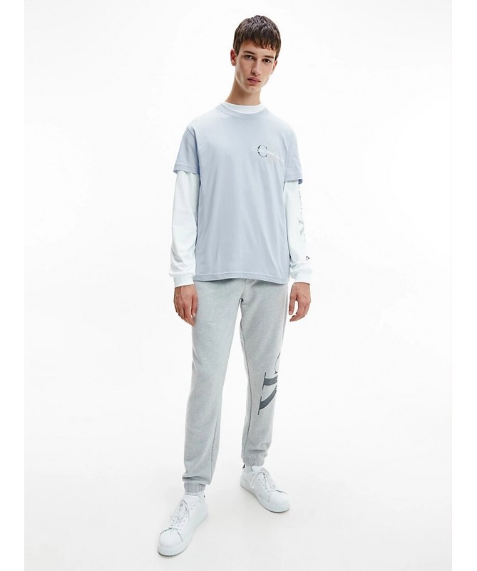 T SHIRT HOMME CALVIN KLEIN MANCHES COURTES 100% COTON AVEC MONOGRAMME. J30J319715 FIESTA CONCEPT STORE