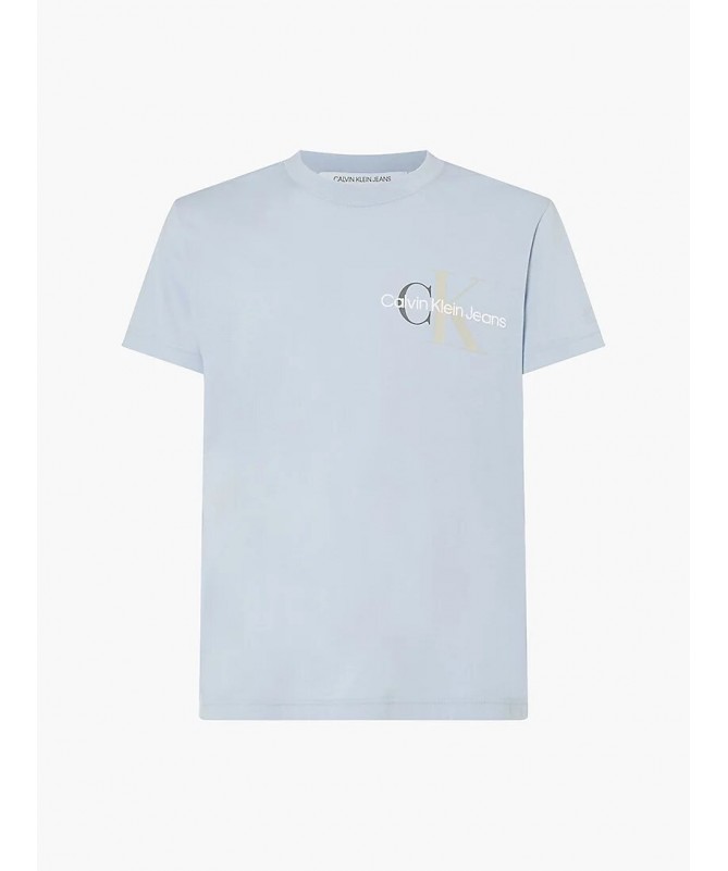 T SHIRT HOMME CALVIN KLEIN MANCHES COURTES 100% COTON AVEC MONOGRAMME. J30J319715 FIESTA CONCEPT STORE