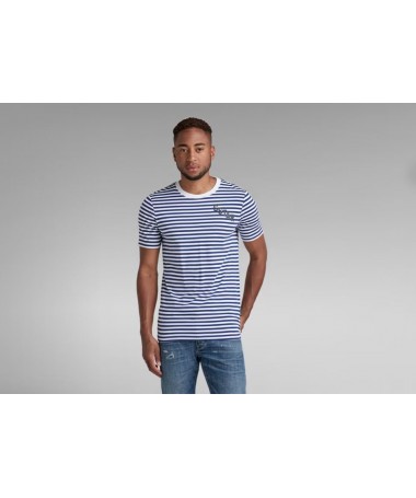 TEE SHIRT EN COTON BIO A RAYURES HORIZONTALES G STAR POUR HOMME D21190-C339 FIESTA CONCEPT STORE