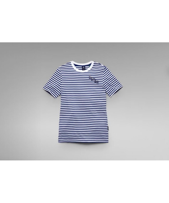 TEE SHIRT EN COTON BIO A RAYURES HORIZONTALES G STAR POUR HOMME D21190-C339 FIESTA CONCEPT STORE
