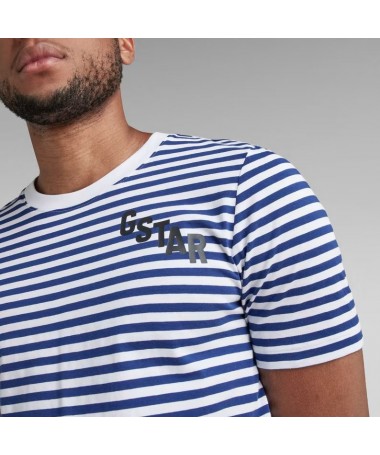 TEE SHIRT EN COTON BIO A RAYURES HORIZONTALES G STAR POUR HOMME D21190-C339 FIESTA CONCEPT STORE