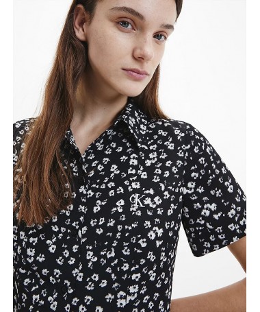 Robe-chemise à Manches Courtes En Tissu Recyclé. J20J21834. FIESTA