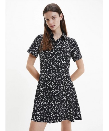 Robe-chemise à Manches Courtes En Tissu Recyclé. J20J21834. FIESTA