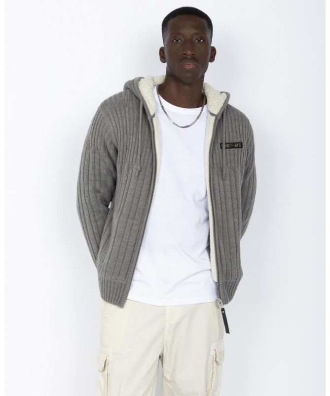 SWEAT ZIPPÉ CAPUCHE DOUBLE SHERPA SCHOTT. PLDUNCAN. FIESTA