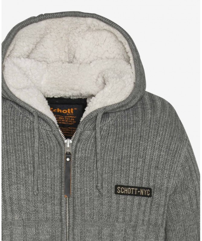 SWEAT ZIPPÉ CAPUCHE DOUBLE SHERPA SCHOTT. PLDUNCAN. FIESTA