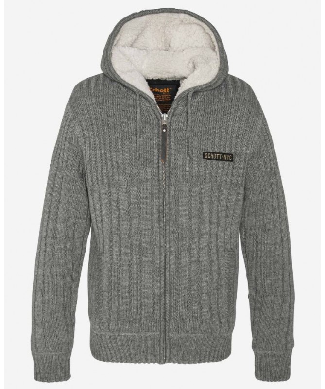 SWEAT ZIPPÉ CAPUCHE DOUBLE SHERPA SCHOTT. PLDUNCAN. FIESTA