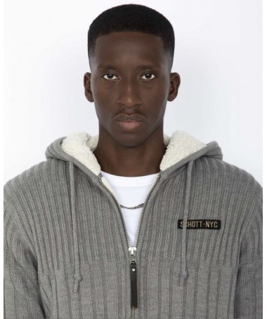SWEAT ZIPPÉ CAPUCHE DOUBLE SHERPA SCHOTT. PLDUNCAN. FIESTA