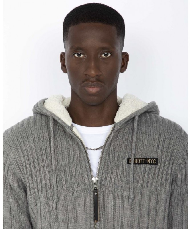 SWEAT ZIPPÉ CAPUCHE DOUBLE SHERPA SCHOTT. PLDUNCAN. FIESTA