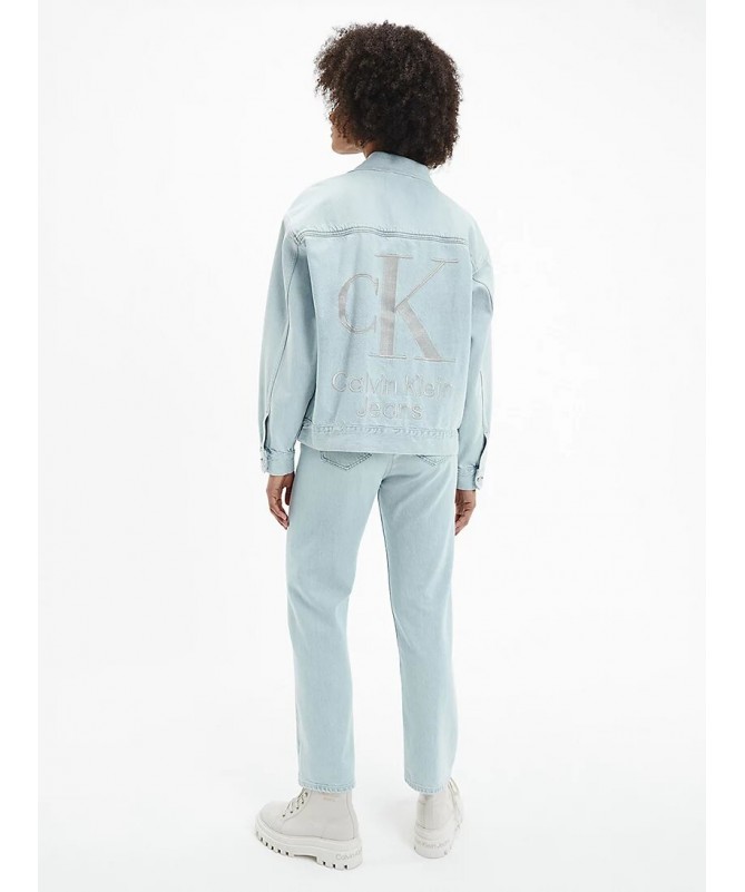 VESTE EN DENIM BLEU CLAIR DÉCOLORÉ POUR FEMME CALVIN KLEIN. J20J218483 FIESTA
