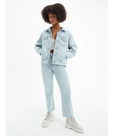 VESTE EN DENIM BLEU CLAIR DÉCOLORÉ POUR FEMME CALVIN KLEIN. J20J218483 FIESTA