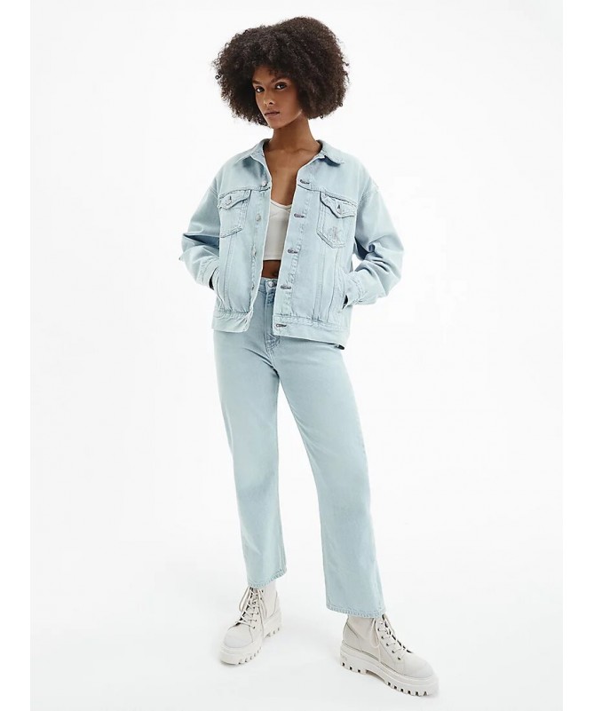 VESTE EN DENIM BLEU CLAIR DÉCOLORÉ POUR FEMME CALVIN KLEIN. J20J218483 FIESTA
