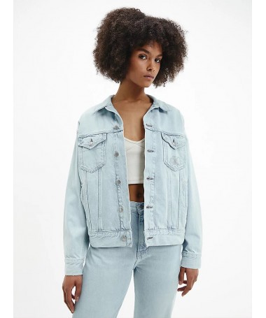 VESTE EN DENIM BLEU CLAIR DÉCOLORÉ POUR FEMME CALVIN KLEIN. J20J218483 FIESTA