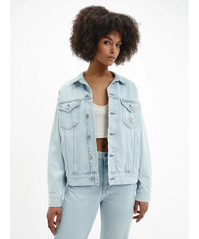 VESTE EN DENIM BLEU CLAIR DÉCOLORÉ POUR FEMME CALVIN KLEIN. J20J218483 FIESTA