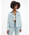 VESTE EN DENIM BLEU CLAIR DÉCOLORÉ POUR FEMME CALVIN KLEIN. J20J218483 FIESTA