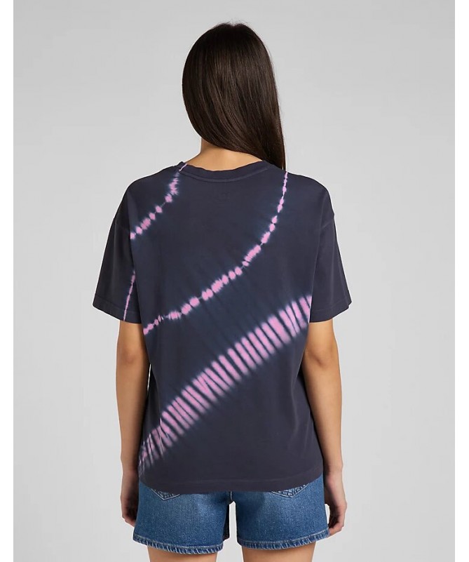 T-shirt col rond Lee couleur violet foncé et des notes rose vif. L43PEHUN FIESTA CONCEPT STORE