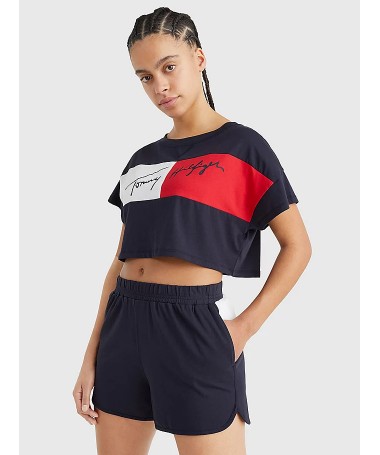 Tee shirt crop top Tommy Hilfiger pour femme. UW0UW03467 FIESTA CONCEPT STORE