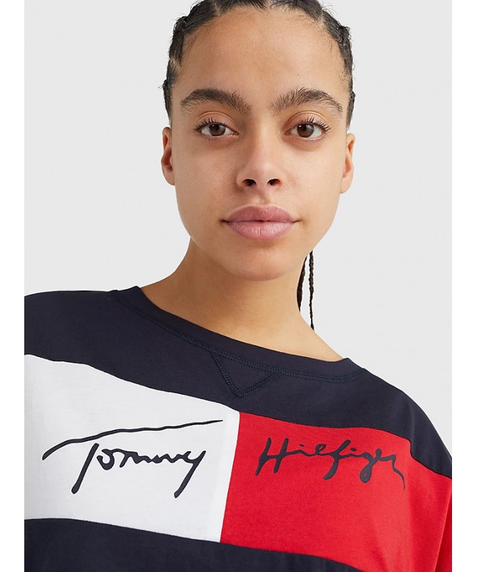 Tee shirt crop top Tommy Hilfiger pour femme. UW0UW03467 FIESTA CONCEPT STORE