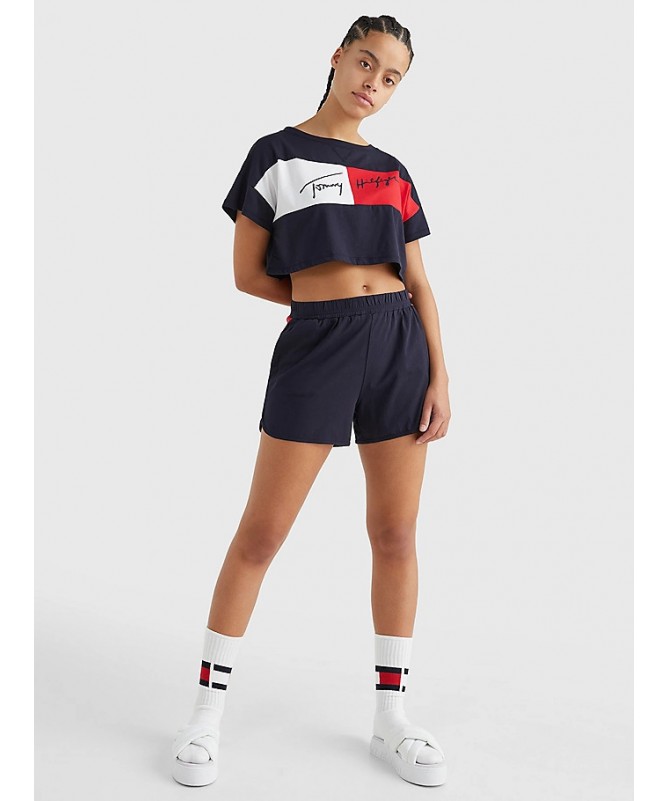 Tee shirt crop top Tommy Hilfiger pour femme. UW0UW03467 FIESTA CONCEPT STORE
