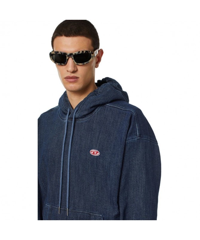 Sweat-shirt à capuche ample de la marque Diesel  arborant un délavage coloré. D-UM-RIB-NE FIESTA CONCEPT STORE