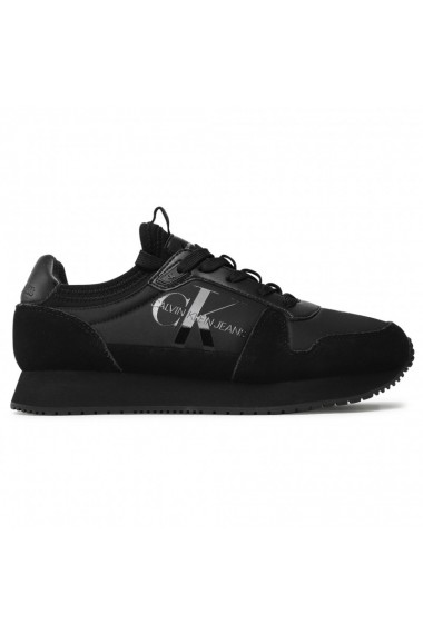 Chaussure mixte sneakers Calvin Klein de couleur noir en daim et simili cuir. YM0YM00040 FIESTA CONCEPT STORE