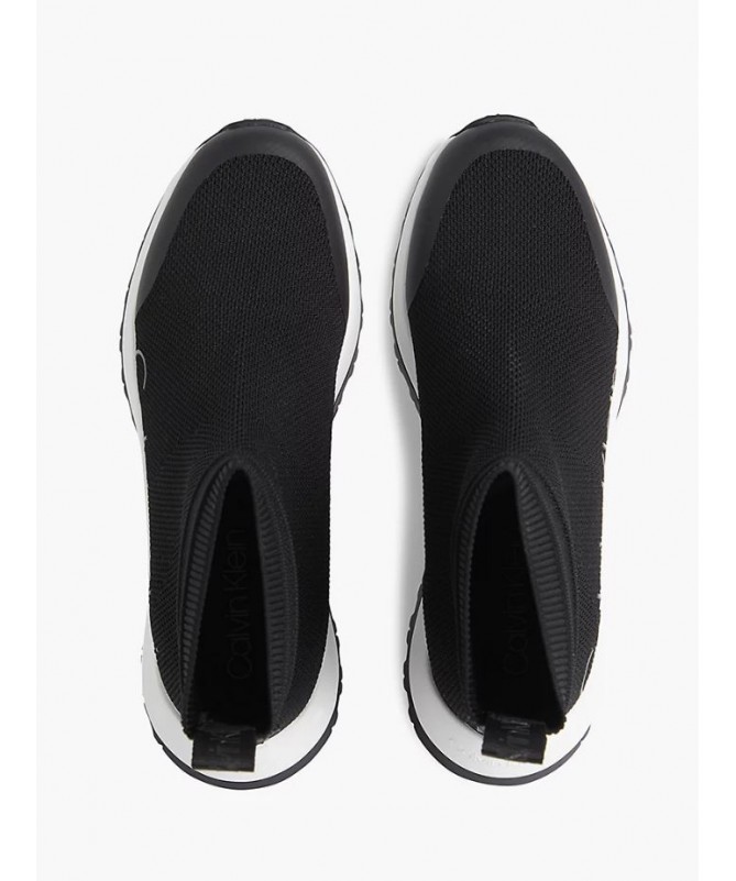 BASKETS MONTANTES EN tissu logo sur le coté  Calvin klein pour femme couleur noir HW0HW00631