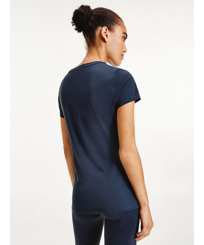 T-SHIRT À LOGO CLASSIQUE TOMMY HILFIGER BLEU MARINE  FEMME