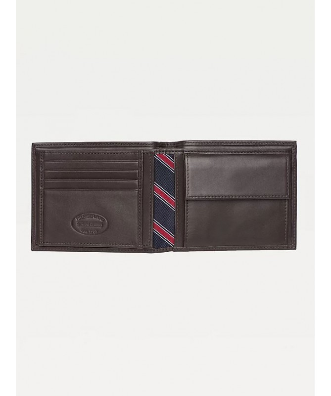 PORTEFEUILLE EN CUIR À DEUX VOLETS TOMMY HILFIGER PORTEFEUILLE EN CUIR À DEUX VOLETS TOMMY HILFIGER