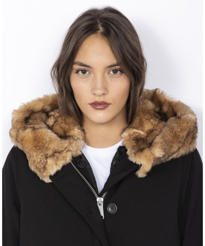 Parka Schott avec capuche à fourrure synthétique amovible