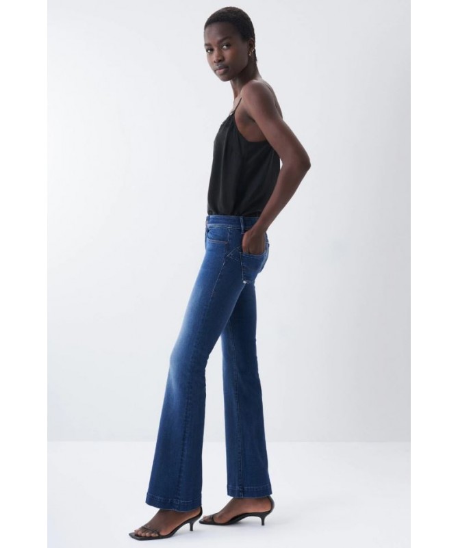 JEANS WONDER PUSH UP FLARE EN DENIM FONCÉ SALSA FIESTA