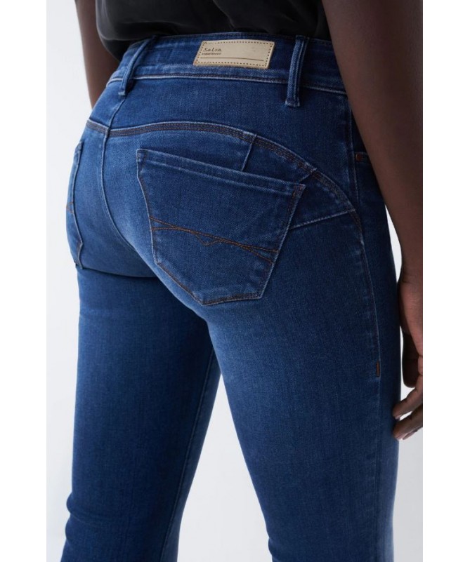 JEANS WONDER PUSH UP FLARE EN DENIM FONCÉ SALSA FIESTA