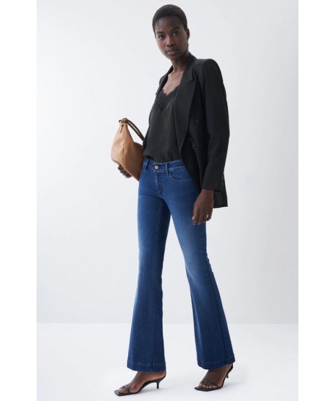 JEANS WONDER PUSH UP FLARE EN DENIM FONCÉ SALSA FIESTA