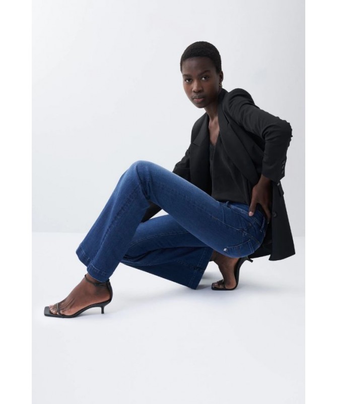JEANS WONDER PUSH UP FLARE EN DENIM FONCÉ SALSA FIESTA