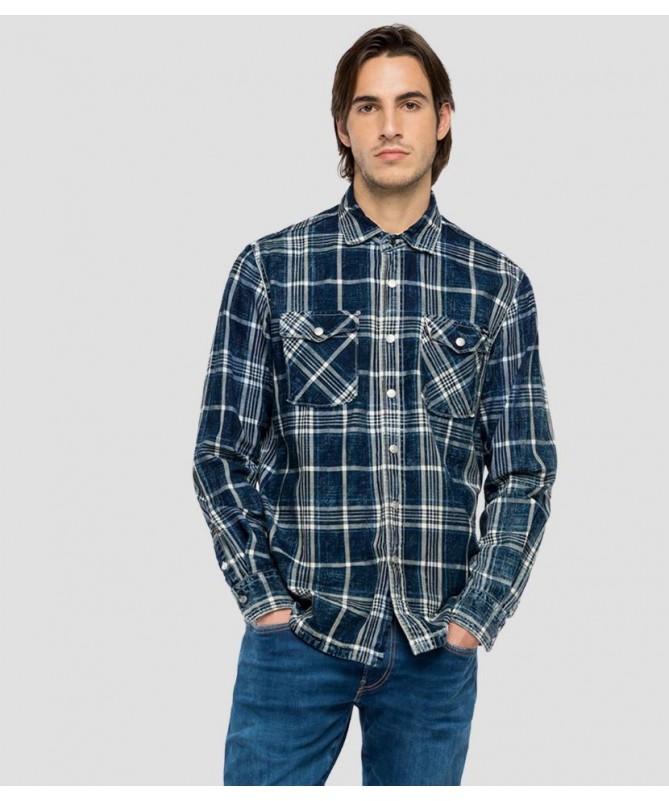 CHEMISE À CARREAUX À POCHES REPLAY M4067 .000.52486 FIESTA