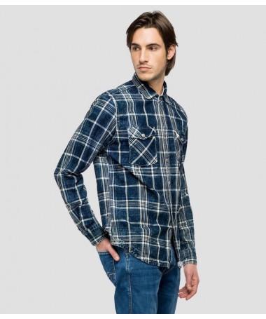 CHEMISE À CARREAUX À POCHES REPLAY M4067 .000.52486 FIESTA