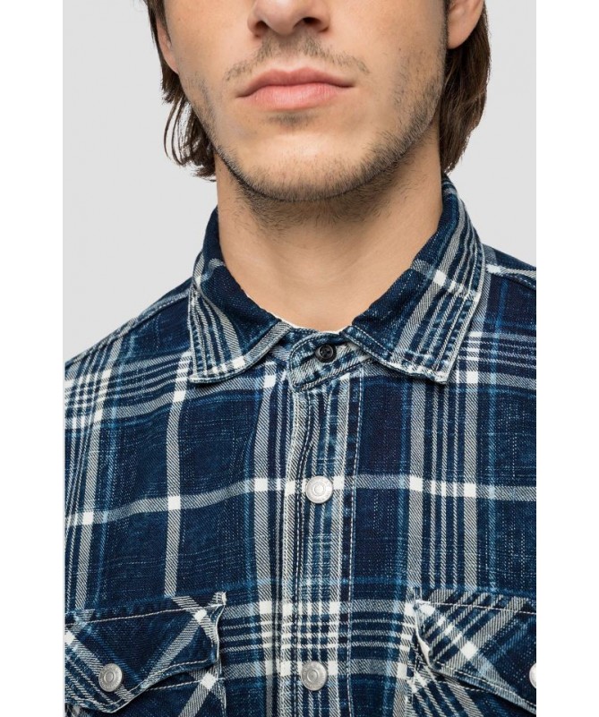 CHEMISE À CARREAUX À POCHES REPLAY M4067 .000.52486 FIESTA