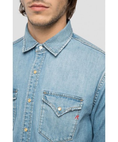 CHEMISE EN DENIM AVEC POCHES  REPLAY M4860B.000.26C 23A FIESTA