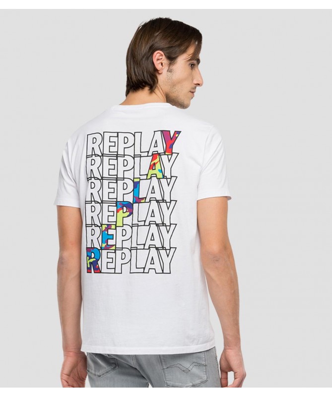 T-SHIRT EN COTON IMPRIMÉ REPLAY M6008 .000.2660 FIESTA