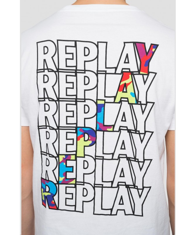 T-SHIRT EN COTON IMPRIMÉ REPLAY M6008 .000.2660 FIESTA