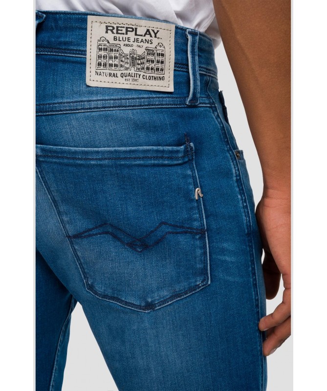 JEAN COUPE SLIM DENIM INDIGO ANBASS REPLAY  M914Y .000.41A 861 FIESTA