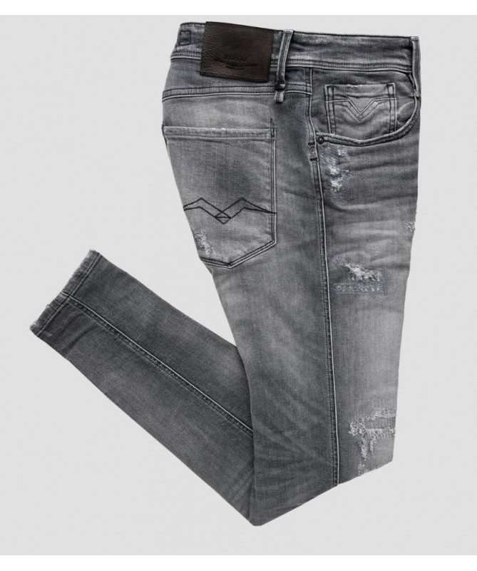 Jean homme super coupe slim en denim stretch power. Marque Replay Fashion Box. 
MA934Q.000.199 244 fiesta